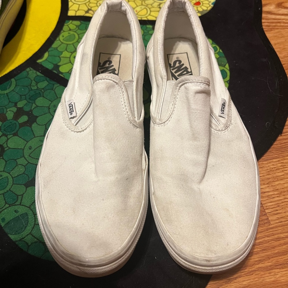 Vans White Slip-On Shoes